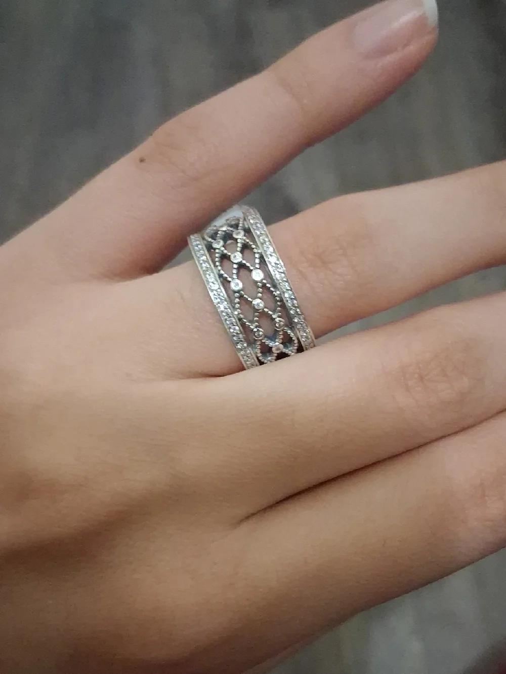 Pandora Wide Fascination Silver Band Ring